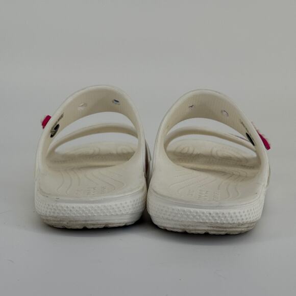 Crocs Unisex Slide Sandals Size M6 W8 White Multicolor Comfort Open Toe Poolcore - Picture 8 of 9